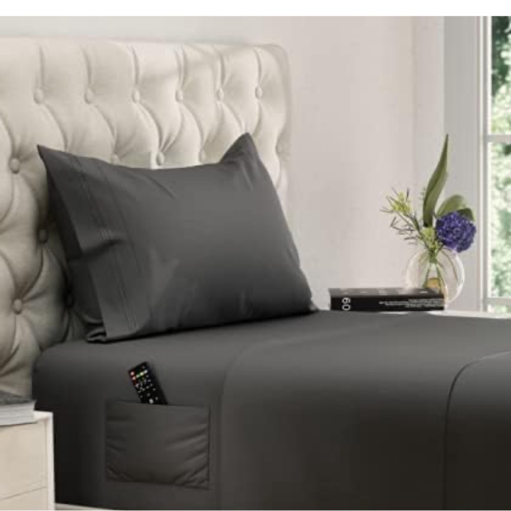 DREAMCARE Twin Sheets - Cooling Bed Sheets - 3pcs Set - - Gray